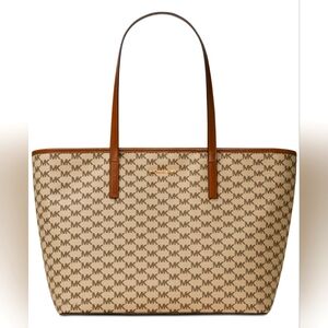 Michael Kors Emry Signature Logo Large Top Zip Tote 38f7xe4t7v Luggage $328 MSRP